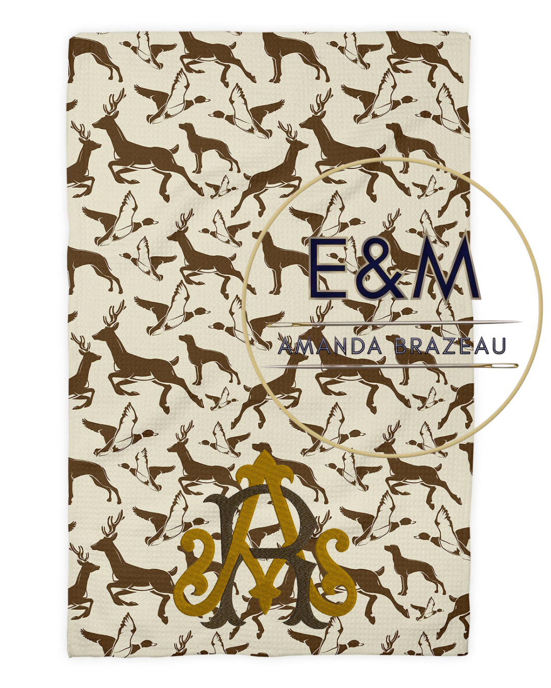 Deer Hunting Wilderness Mountain Hunter Rustic Kitchen Towel