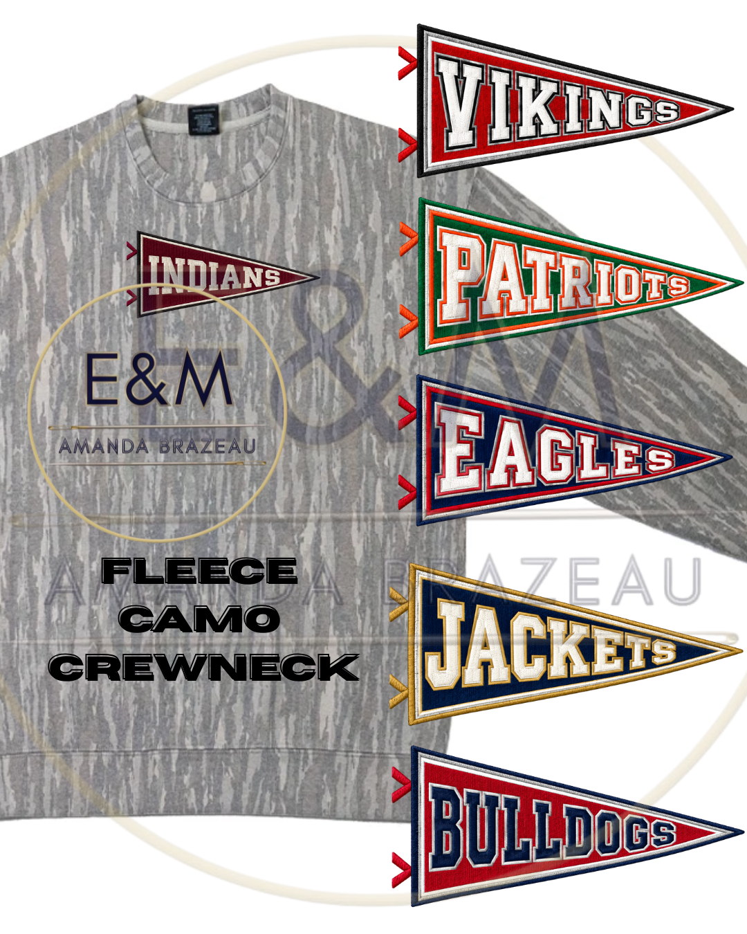The Pennant - Fleece Camo Crewneck
