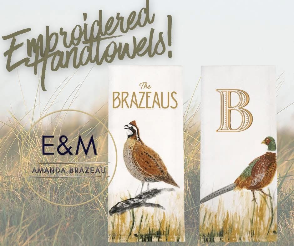 Embroidered Hand towel - QUAIL