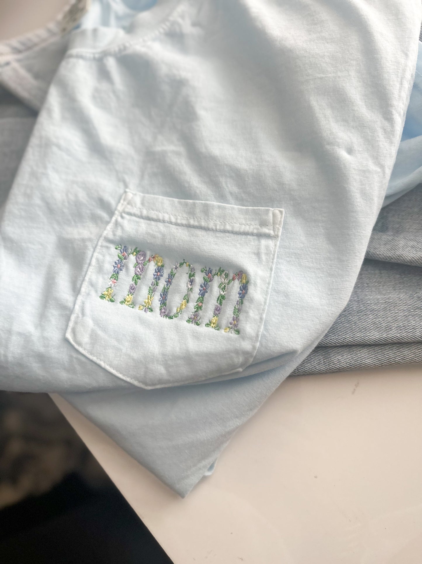 Mom Floral Pocket Tee