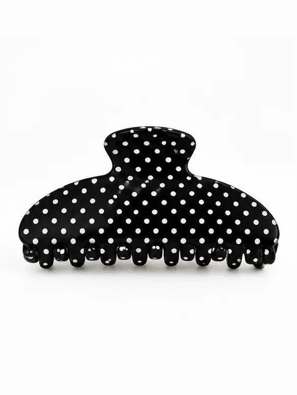 Black Polka Dot Claw Clip