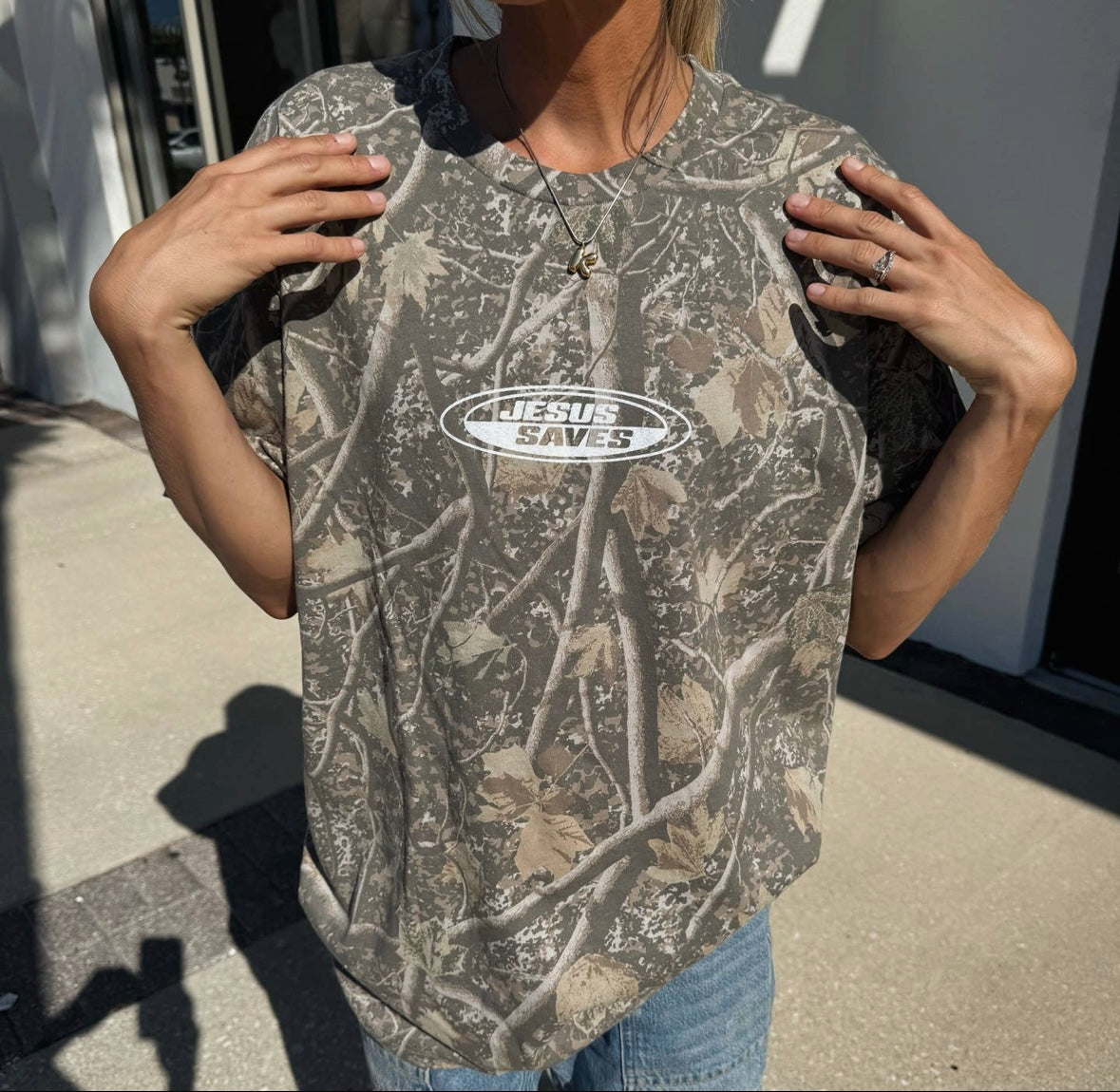"Jesus Saves" Tee | Camo