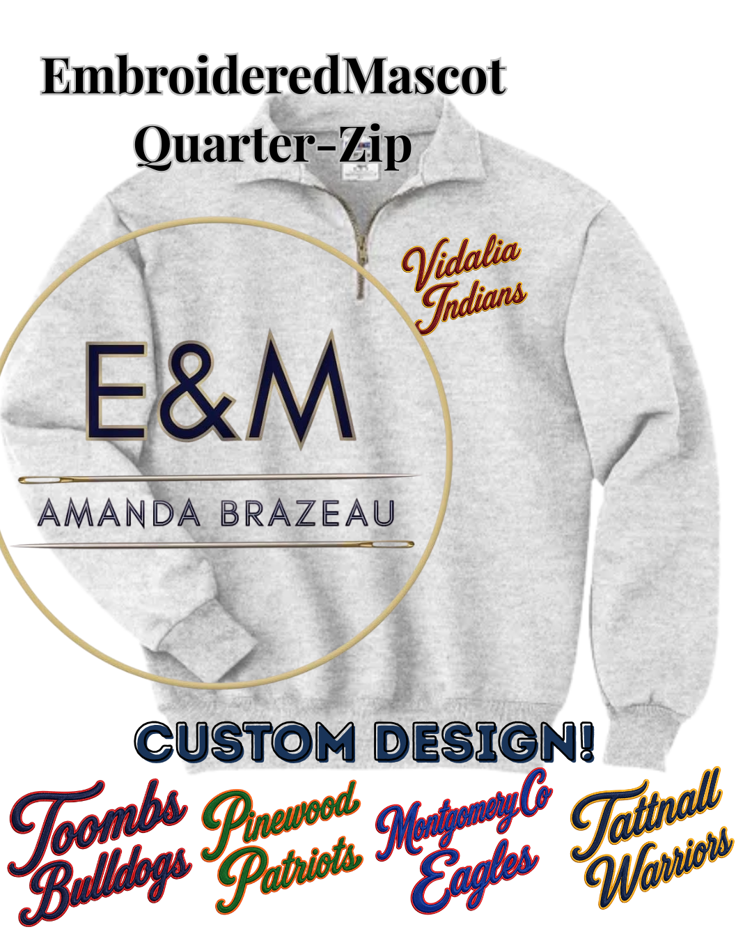Embroidered Mascot Quarter-Zip