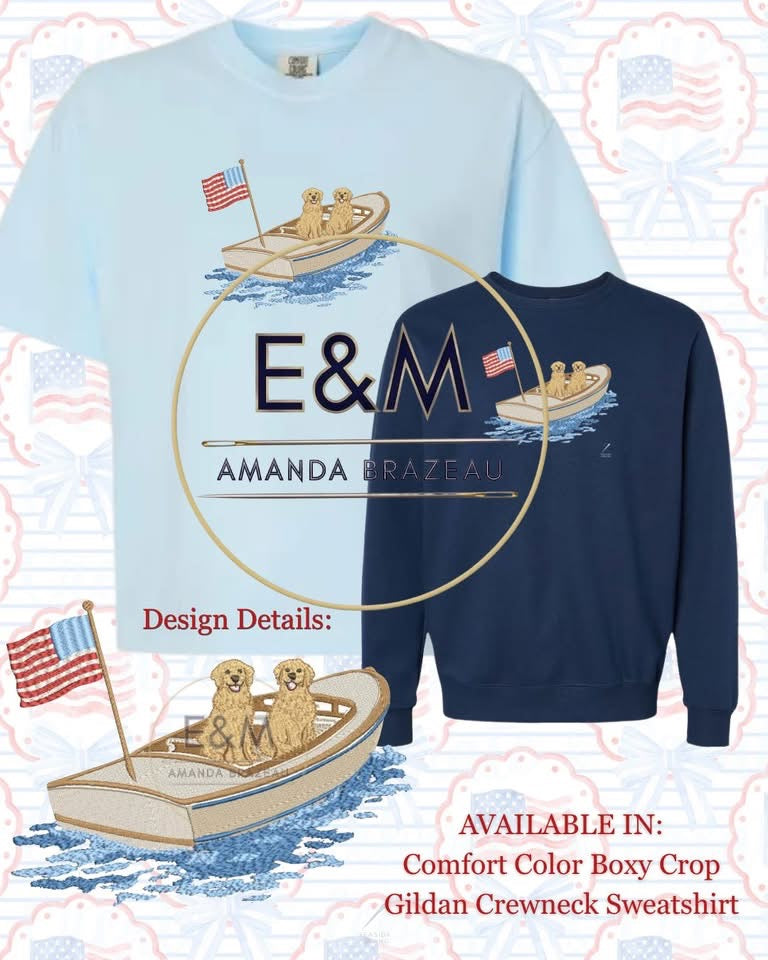On A Boat - Comfort Color Boxy Crop Tee
