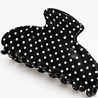 Black Polka Dot Claw Clip