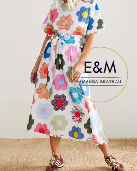💐 Patchwork Midi Dress