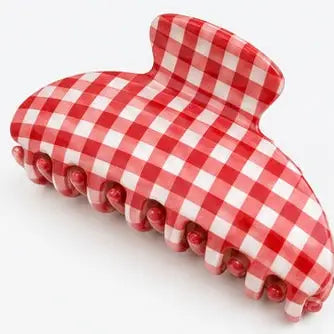 Red Gingham Claw Clip