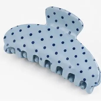 Blue Polka Dot Claw Clip