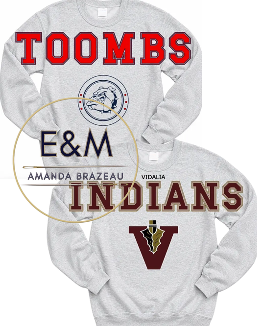 VIDALIA Mascot Crewneck Sweatshirt with Bold Text
