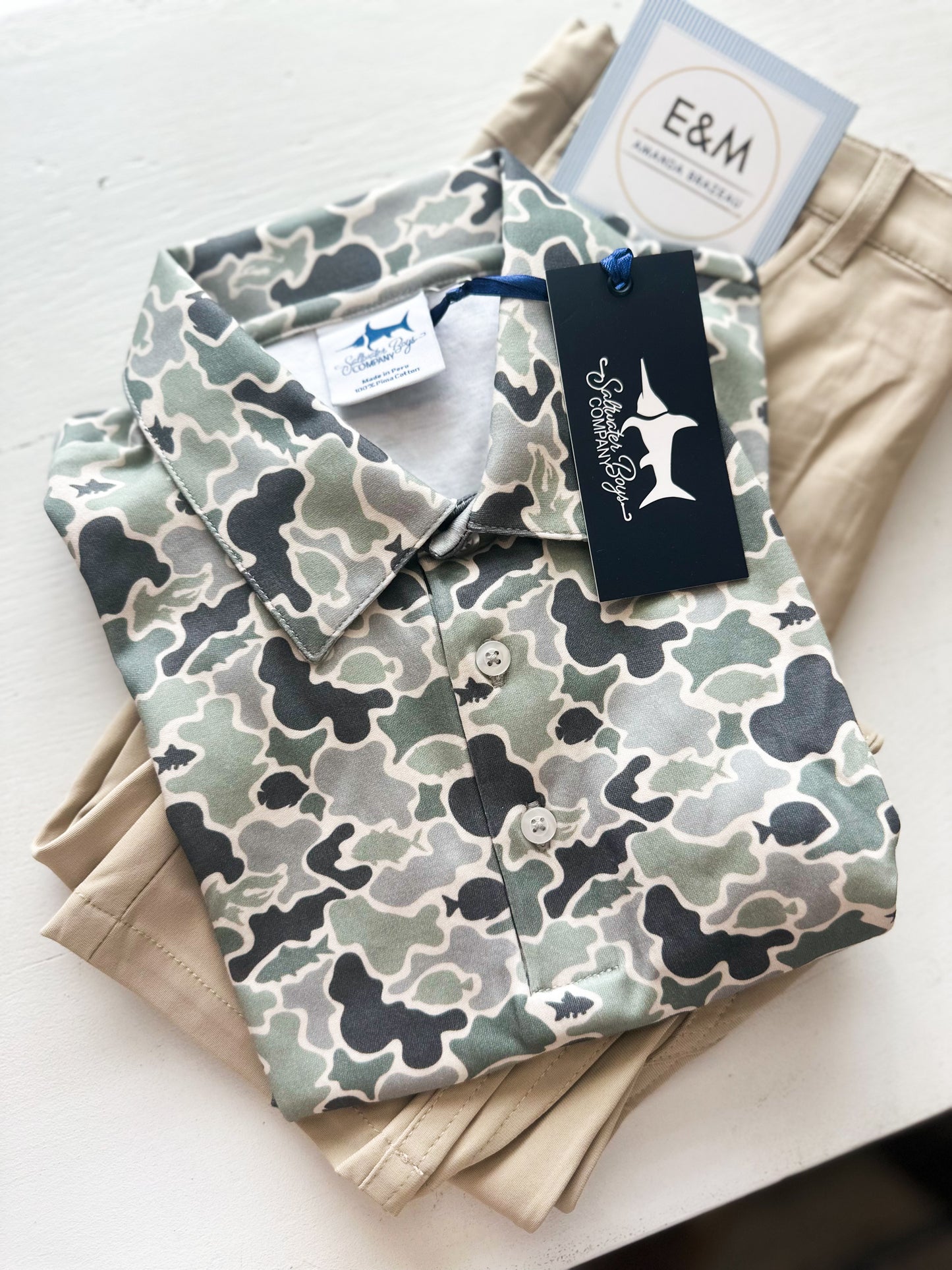 Saltwater Boy Company- Signature Boys Polo Camo