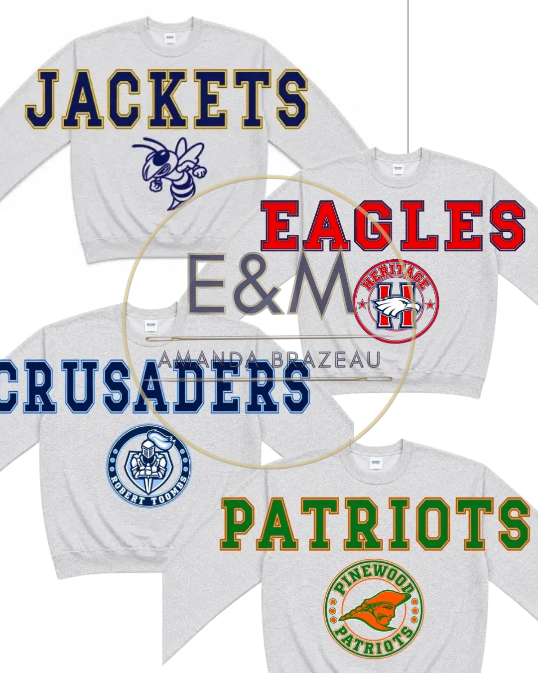 Mascot Crewneck Sweatshirt with Bold Text