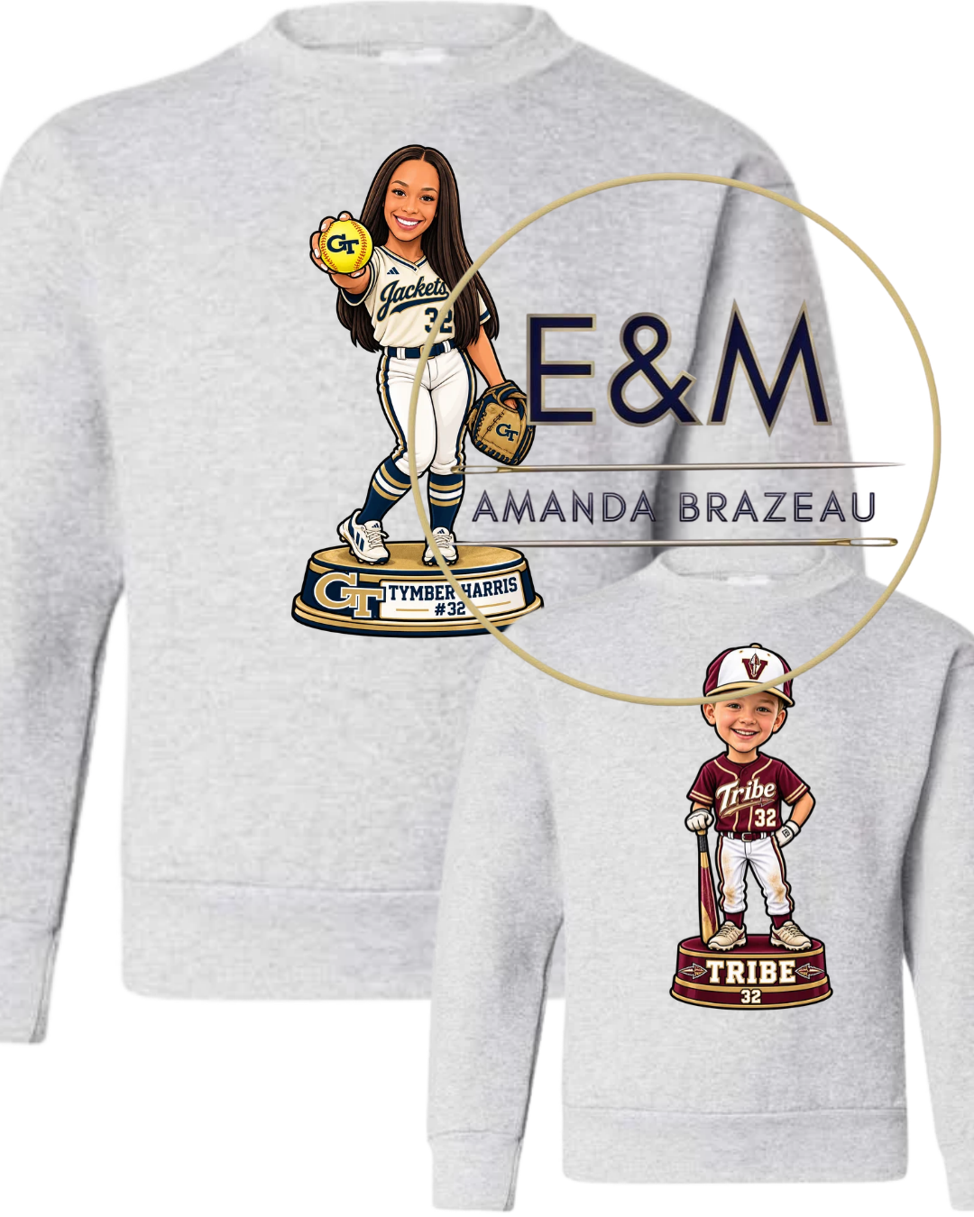 CUSTOM Bobble Head Crewneck
