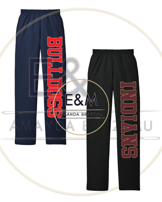 Custom School Spirit Sweatpants with Pockets - Adult Size Only