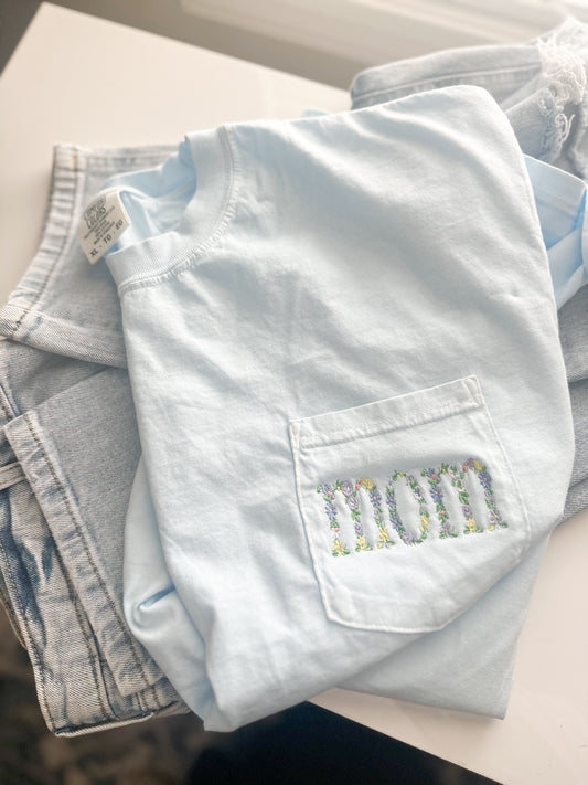Mom Floral Pocket Tee