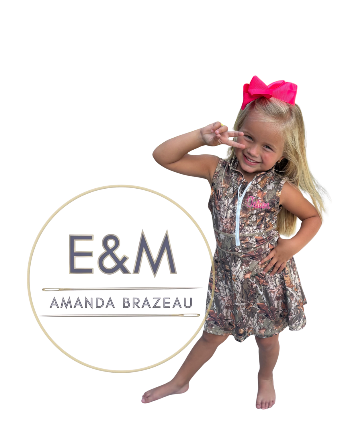 Camo Zipper Kids Girls Athletic Dresses