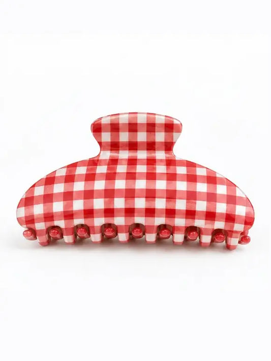 Red Gingham Claw Clip