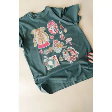 Joy To the World Christmas Collage Graphic Tee
