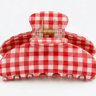Red Gingham Claw Clip